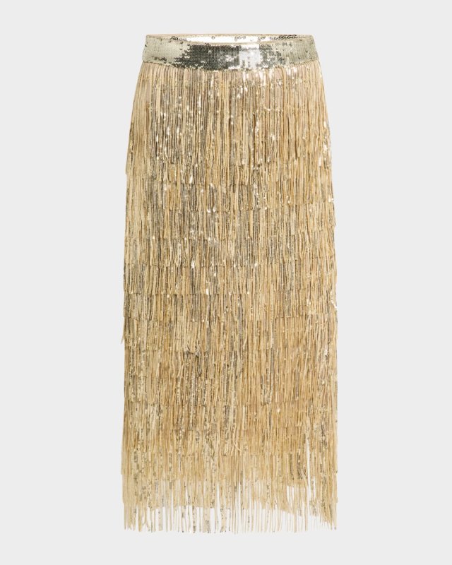 The Zoey Sequin Tassel Midi Skirt